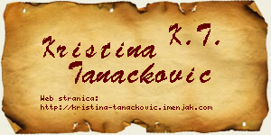 Kristina Tanacković vizit kartica